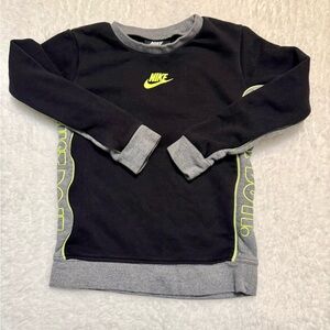 Nike Kids Black & Gray Sweatshirt with Neon Yellow Logo